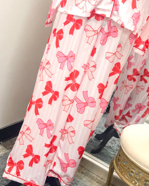 Charlotte Satin Pajama Set - Bows