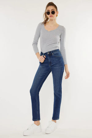 Adaline High Rise Slim Straight Leg Jeans