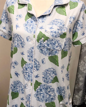 Hydrangea - Button Up Sleep Shirt