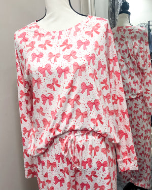 Annie Lounge Set - Red Bows