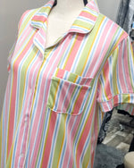 Janey Stripe - Button Up Sleep Shirt