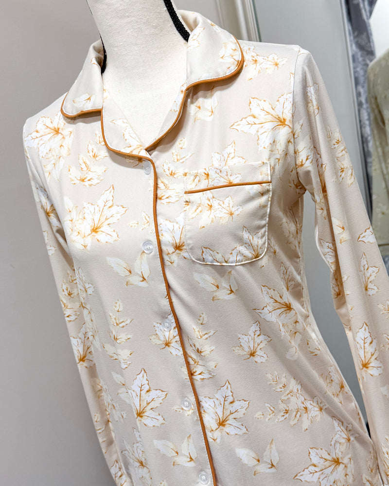 Harvest Toile - Button Up Sleep Shirt