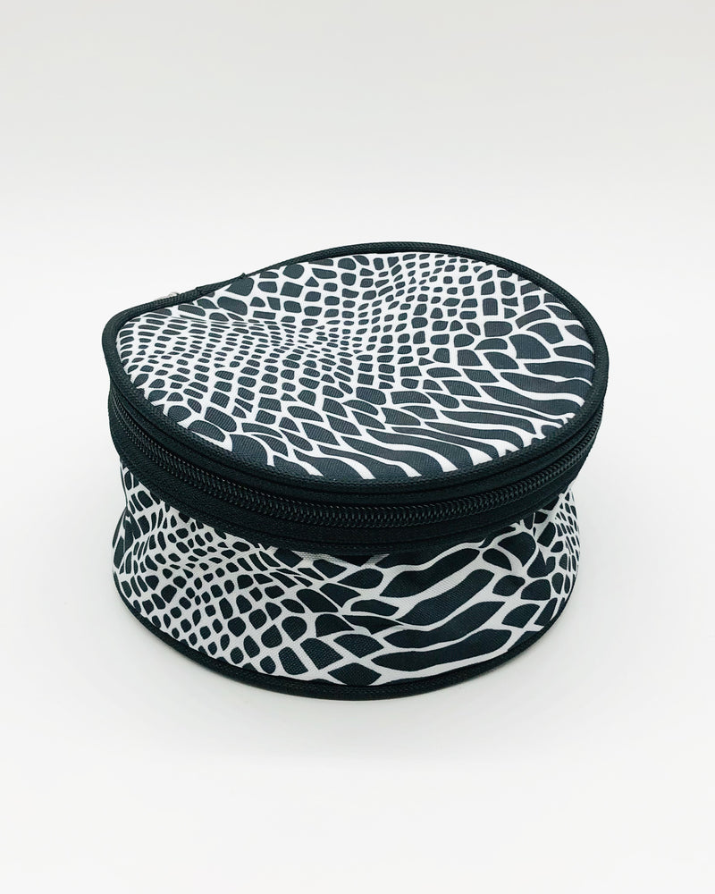 Round Makeup Case Blk/Wht
