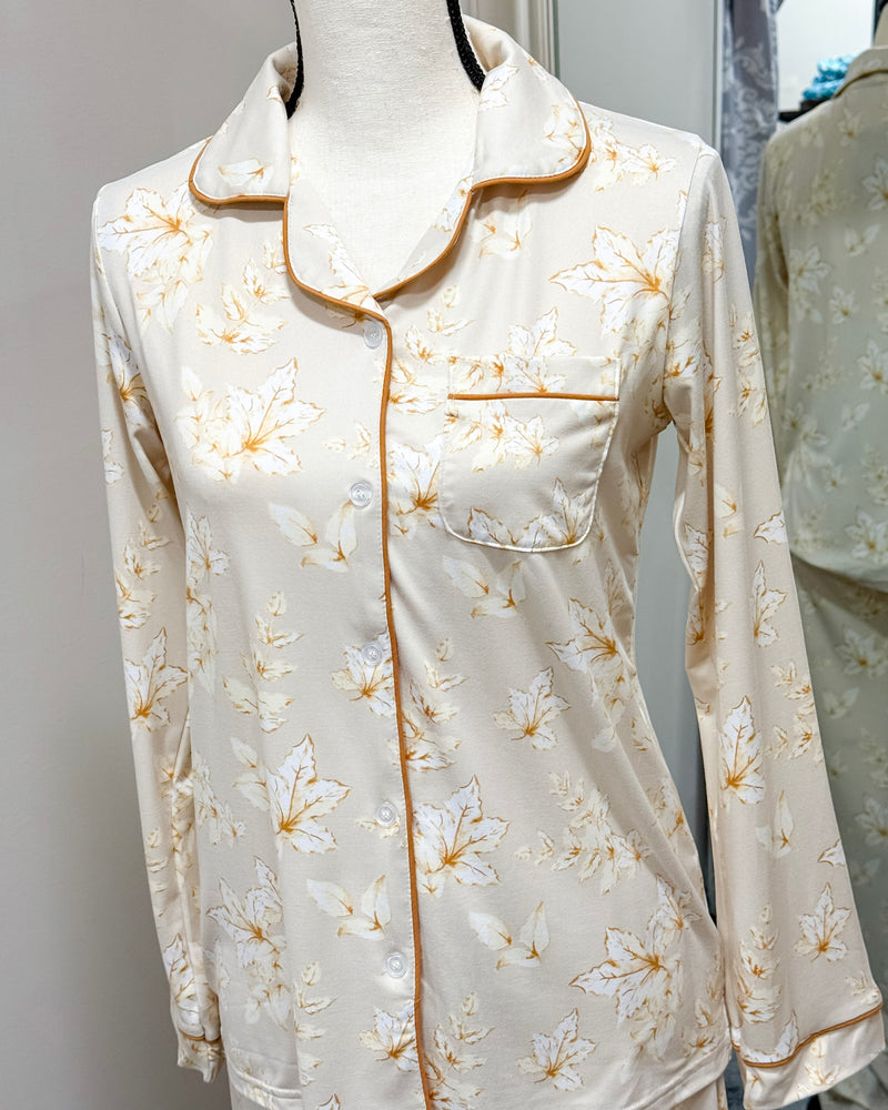 Harvest Toile - Button Up Sleep Shirt