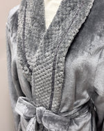 Plush Soft Warm Fleece Robe - Grey