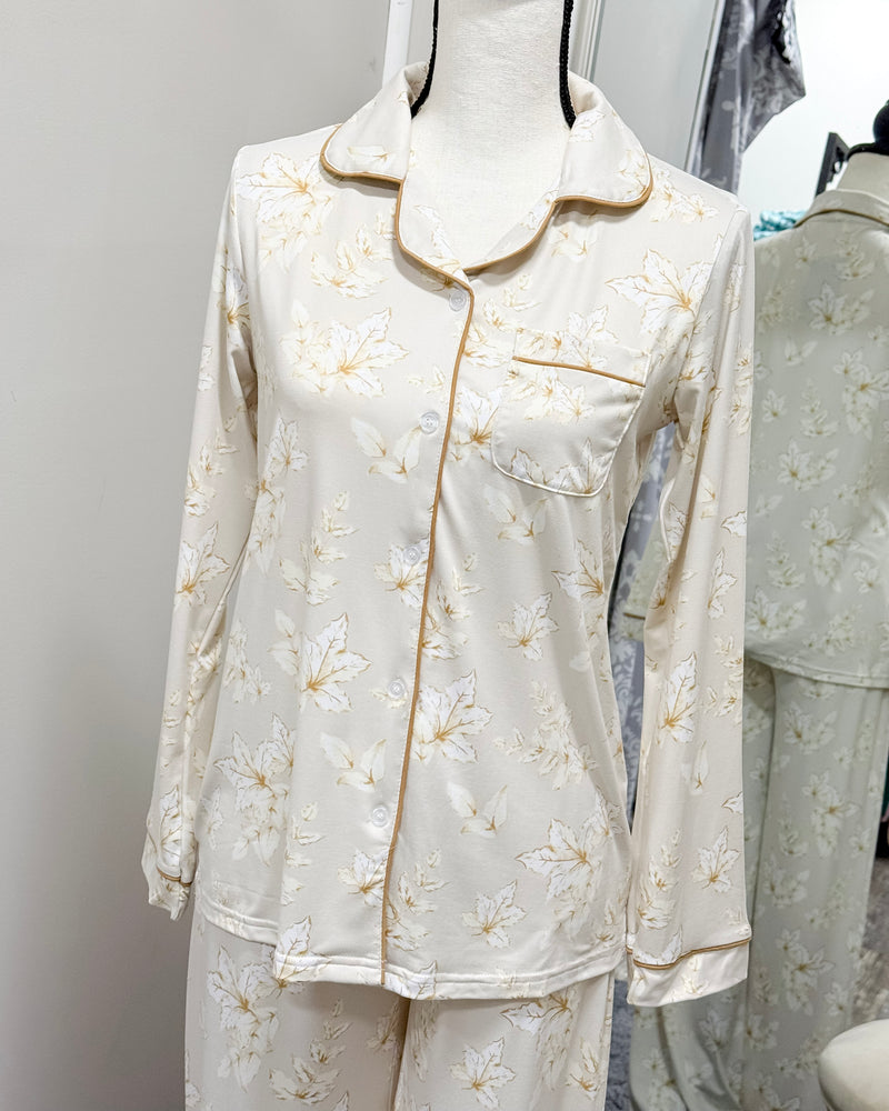 Harvest Toile - Button Up Sleep Shirt