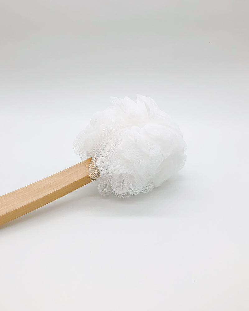 Bath Pouf Shower Brush - White