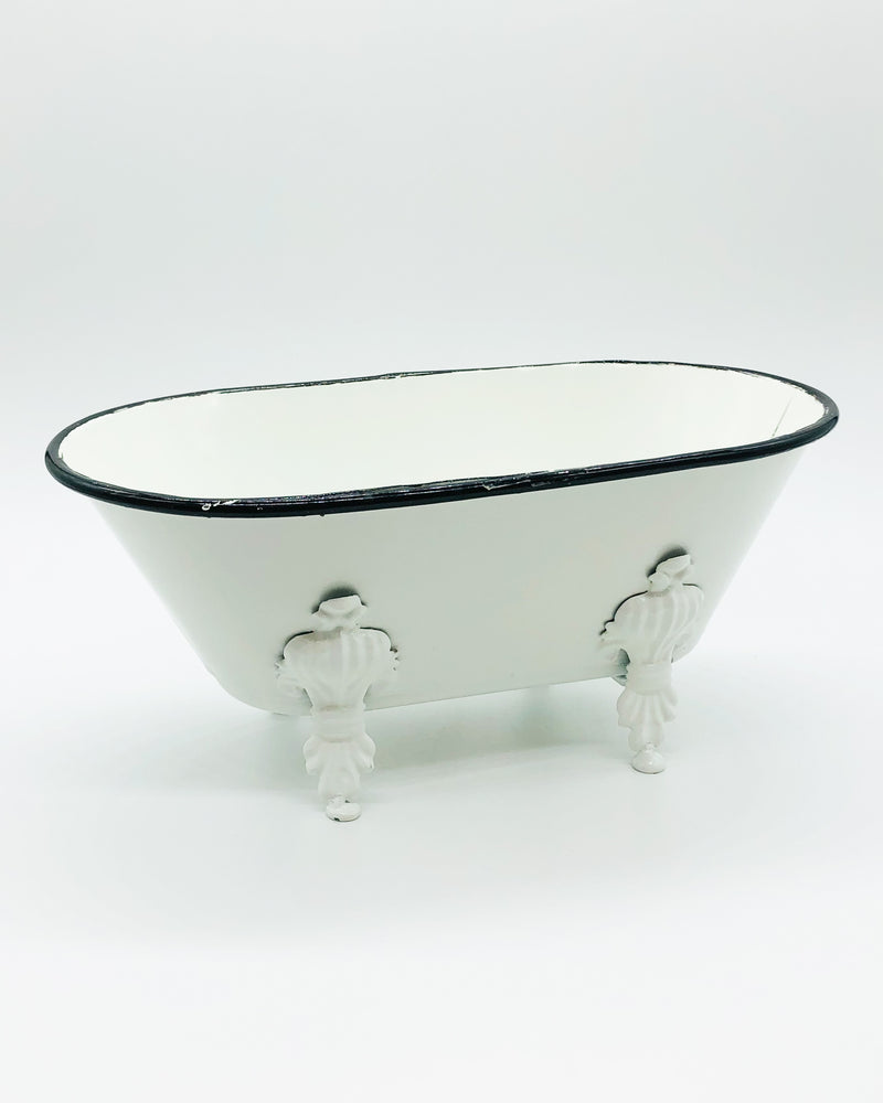 Black & White Enamel Medium Bathtub