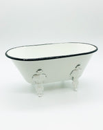 Black & White Enamel Medium Bathtub
