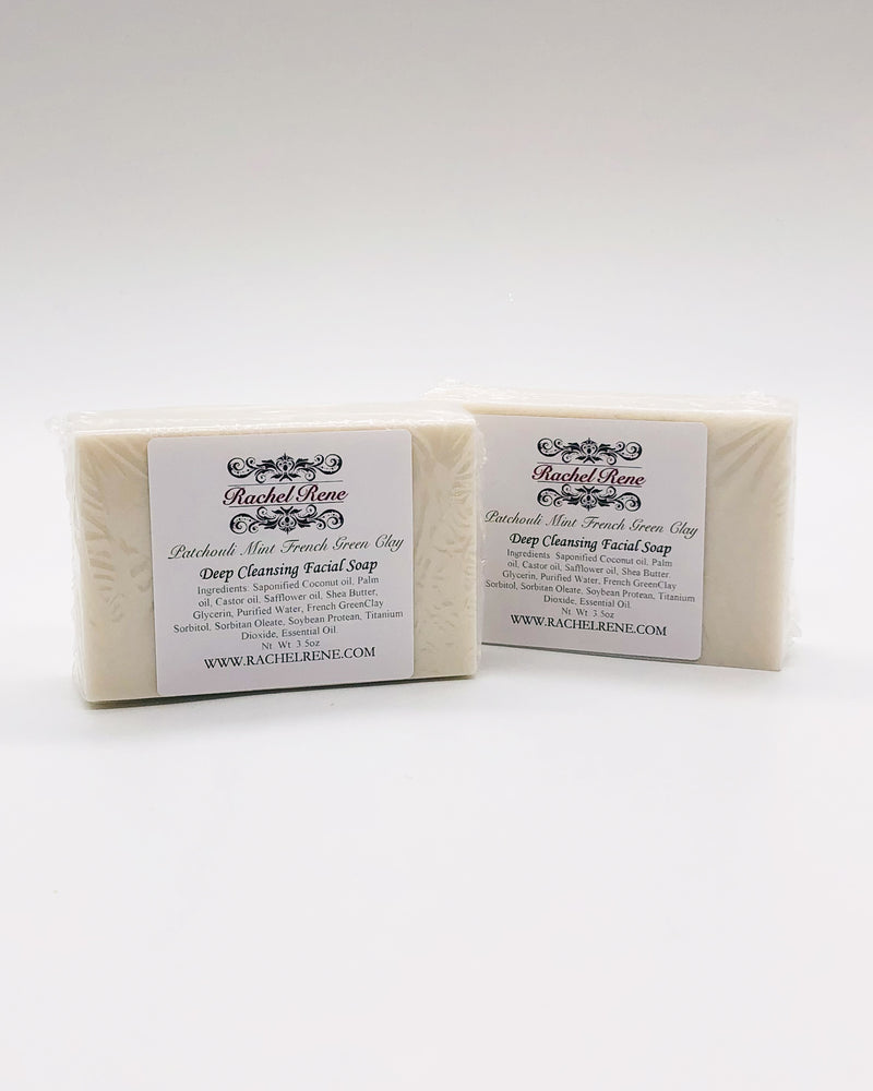 Patchouli Mint French Green Clay Facial Soap Bar