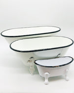 Black & White Enamel Medium Bathtub