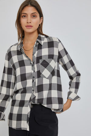 
            
                Load image into Gallery viewer, Classic Flannel Shirt - Black/Cream
            
        