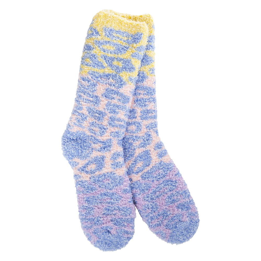 
            
                Load image into Gallery viewer, World&amp;#39;s Softest Socks - Blue Multi Leopard
            
        