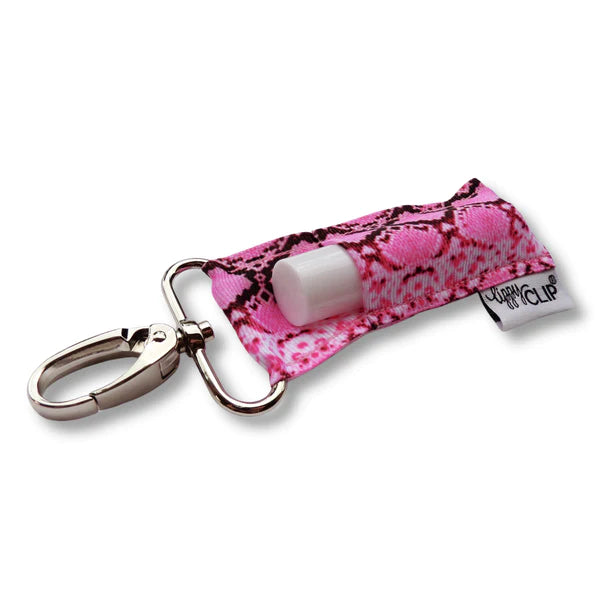 Snakeskin on Pink LippyClip® Lip Balm Holder