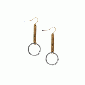 
            
                Load image into Gallery viewer, Two Tone Bar Ring Earrings
            
        