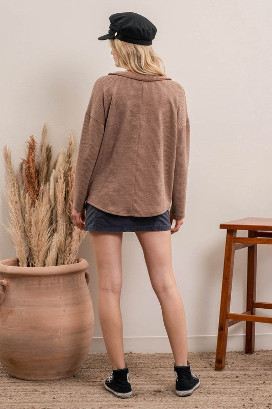 
            
                Load image into Gallery viewer, Cocoa Ribbed Pullover
            
        