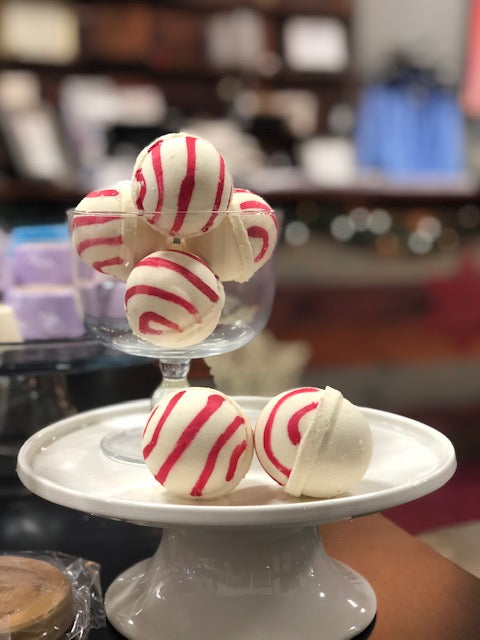 Candy Cane Bath Bombs