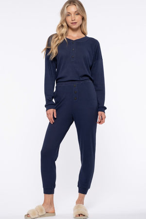 
            
                Load image into Gallery viewer, Navy Waffle Knit Pants
            
        