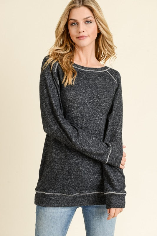 
            
                Load image into Gallery viewer, Black Brushed Long Sleeve Top
            
        