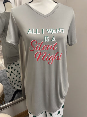 
            
                Load image into Gallery viewer, Silent Night Sleep Shirt - Gray/Red/White
            
        