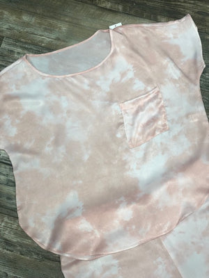
            
                Load image into Gallery viewer, Tie Dye Box Satin Pajama Top - Pink
            
        