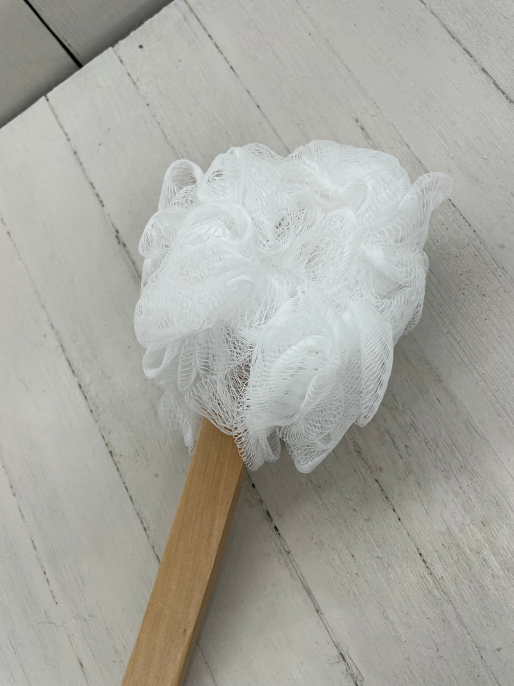 Bath Pouf Shower Brush - White
