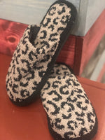Black Leopard Slippers