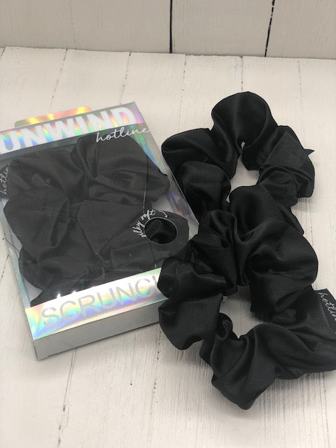 Black - Unwind Satin Scrunchie