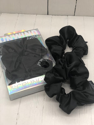 Black - Unwind Satin Scrunchie